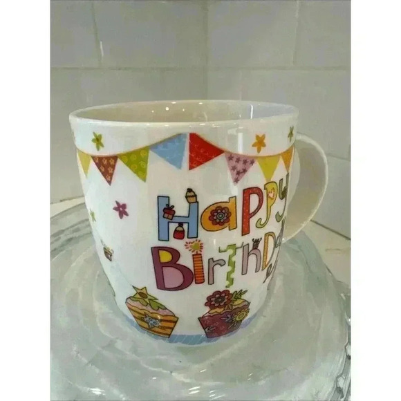 "HAPPY BIRTHDAY" Coffee Mug Cup Gift Cupcakes Ceramic New With Tags! - Picture 7 of 11